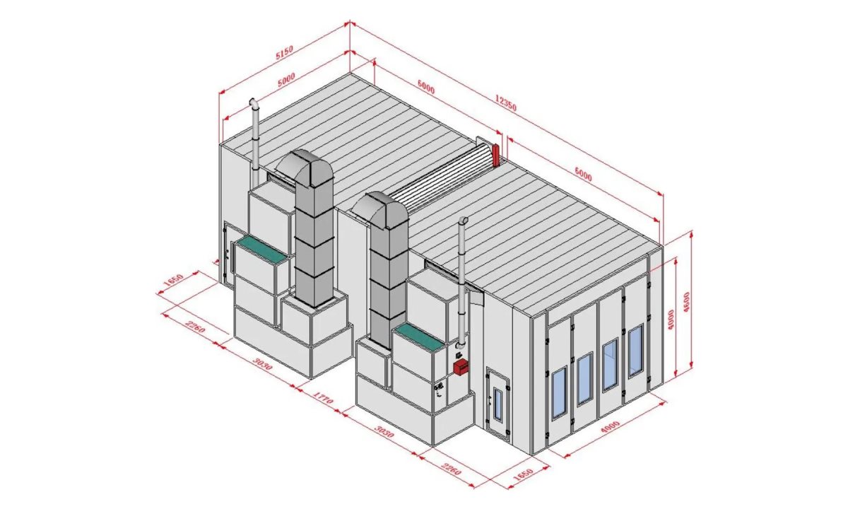  KraftWell KRW1254-TMG Покрасочная камера 12 х 5 х 4 м., 60 000 м3/ч (0)