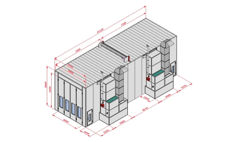 KraftWell KRW1555-MD Покрасочная камера 15 х 5 х 5 м., 84 000 м3/ч фото