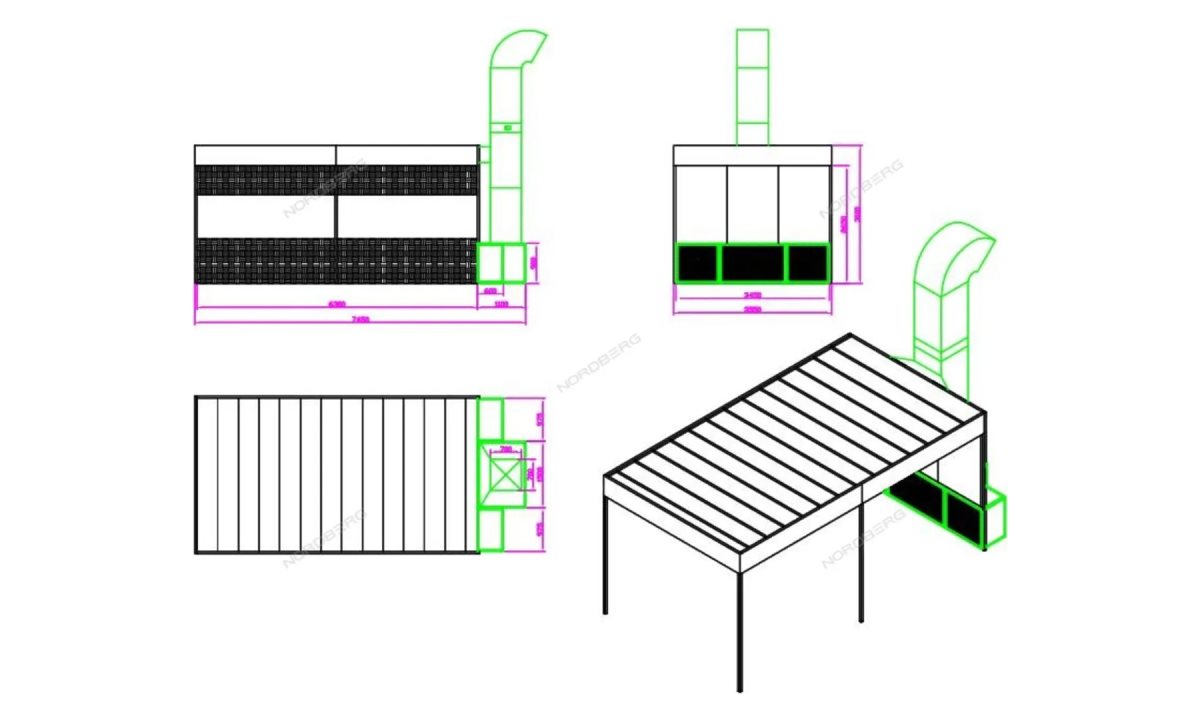  Пост подготовки к окраске с креплением к потолку Nordberg NB100B (1)