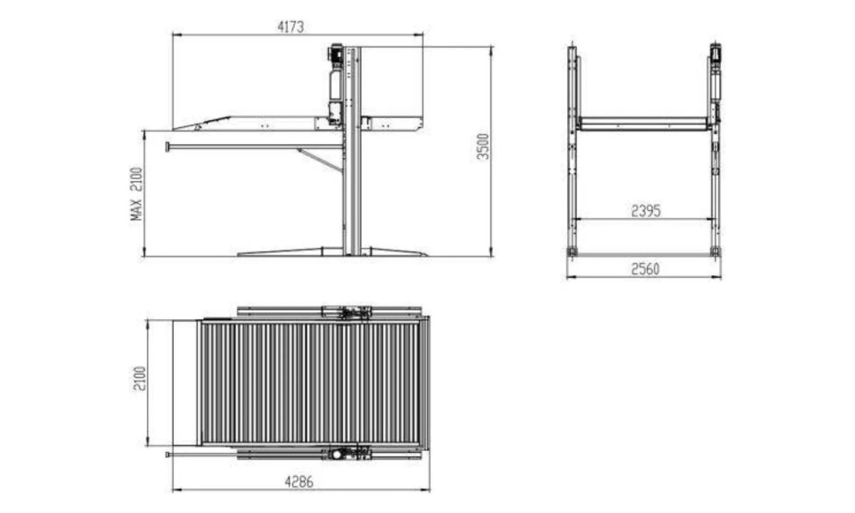  KraftWell KRWF3P Парковка двухстоечная, г/п 3000 кг. (1)