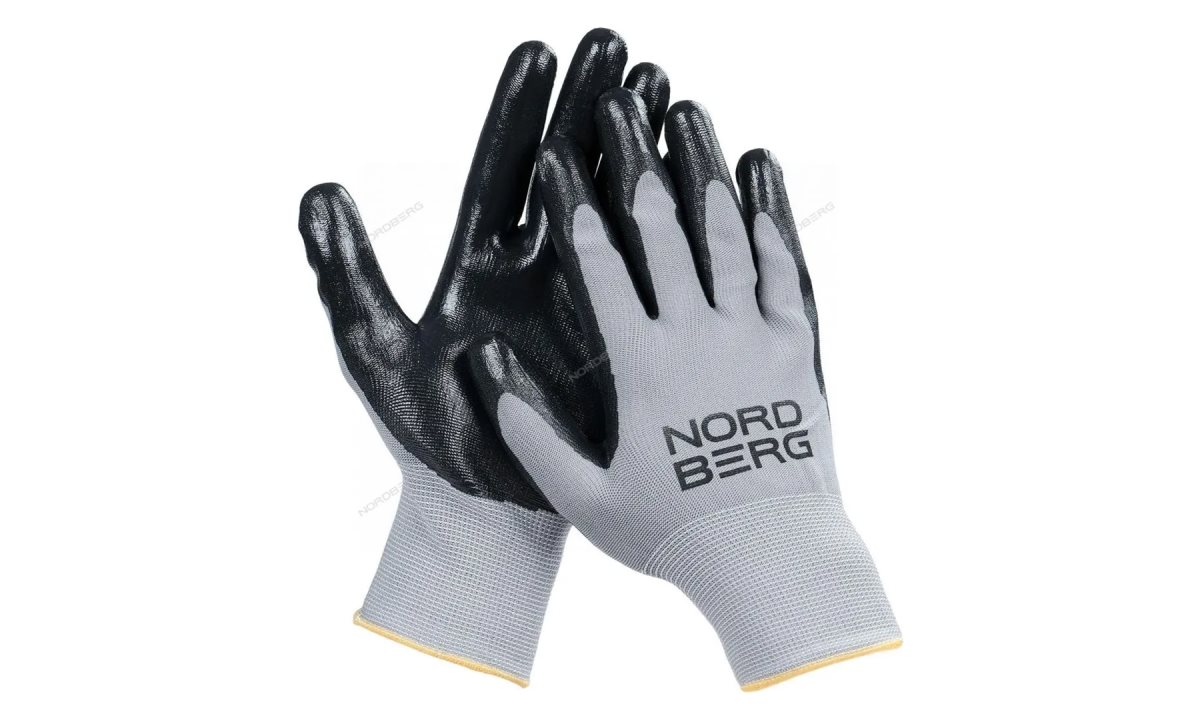  Перчатки маслобензостойкие, серая основа/ черное покрытие NORDBERG NPG1508GB NPG1508GB (0)