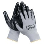  Перчатки маслобензостойкие, серая основа/ черное покрытие NORDBERG NPG1508GB NPG1508GB мни (0)