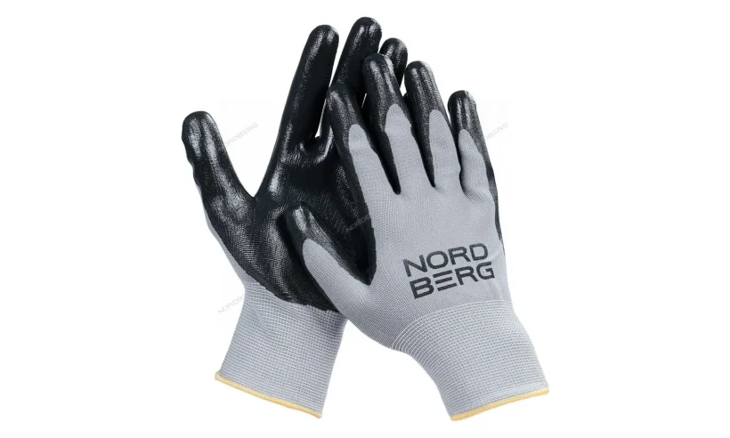 Перчатки маслобензостойкие, серая основа/ черное покрытие NORDBERG NPG1508GB NPG1508GB фото