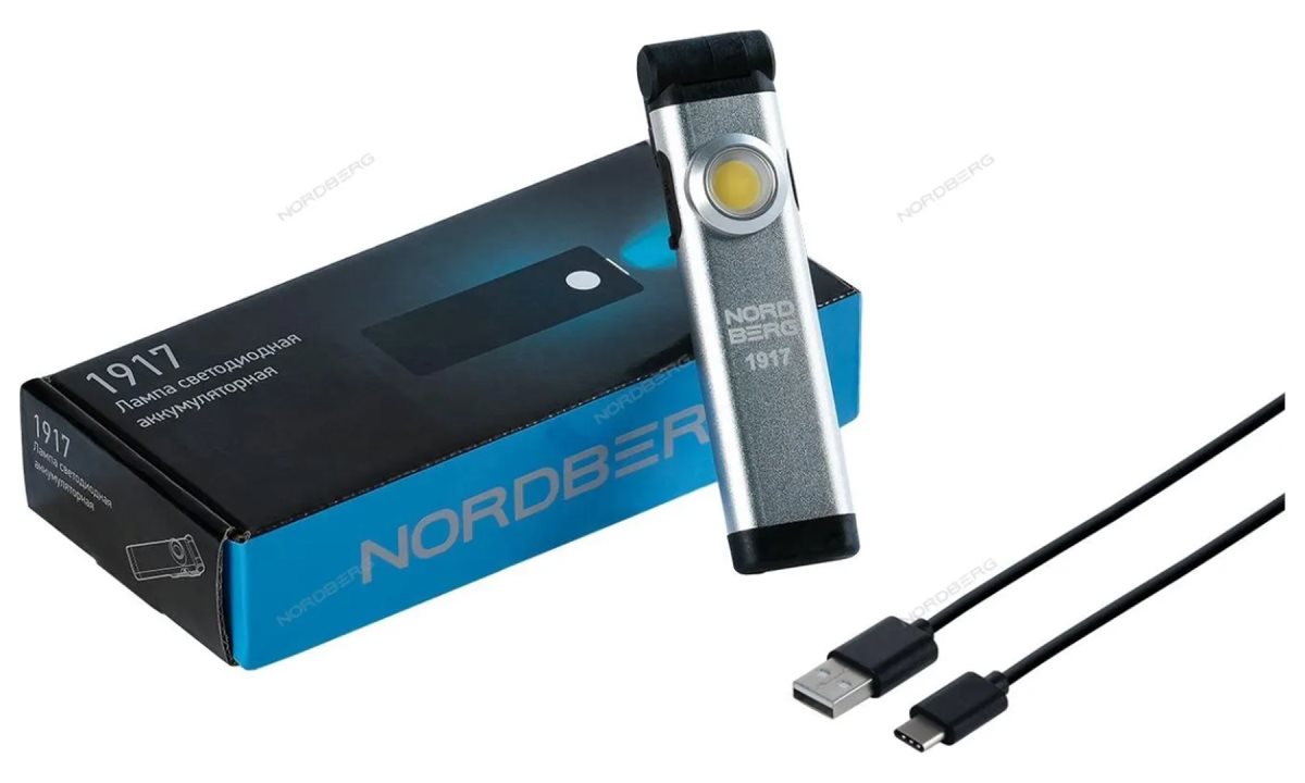  ФОНАРЬ светодиодный, аккумуляторный, 3,7В (без зарядного уст-ва) NORDBERG 1917 (0)