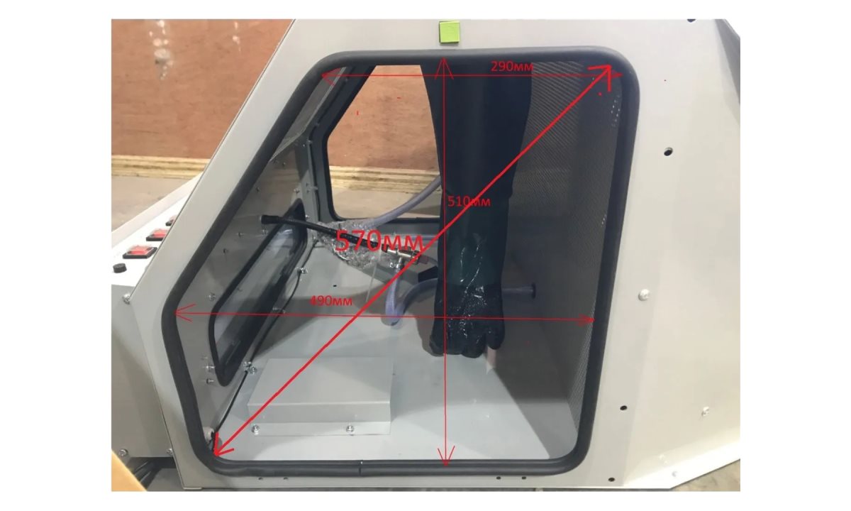  KraftWell KRW-SB350S Камера пескоструйная, боковая загрузка, 350 л (1)
