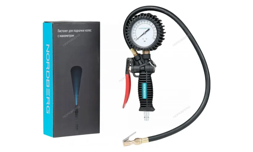 Пистолет для подкачки колес с манометром 80 мм NORDBERG Ti61 фото
