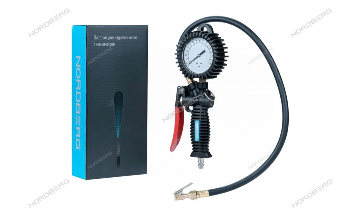  Пистолет для подкачки колес с жидкостным манометром 80 мм NORDBERG Ti62 (0)
