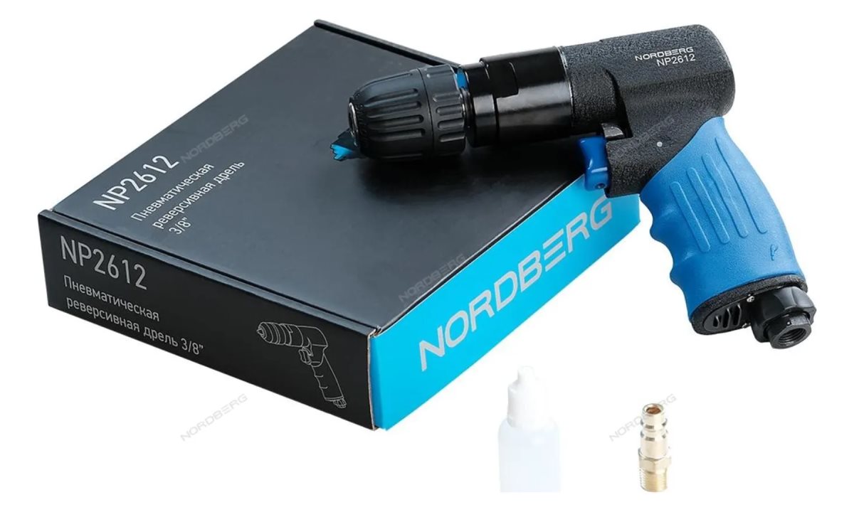  Пневмодрель диам. сверла до 10мм, реверсивная NORDBERG NP2612 (0)