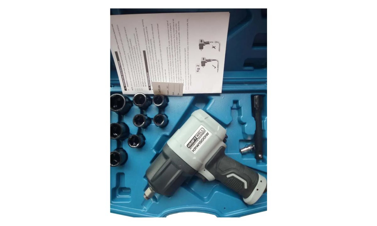  KraftWell KRW1500IW-T Гайковерт пневматический ударный 1/2 с комплектом ударных головок, 1500 Нм (0)