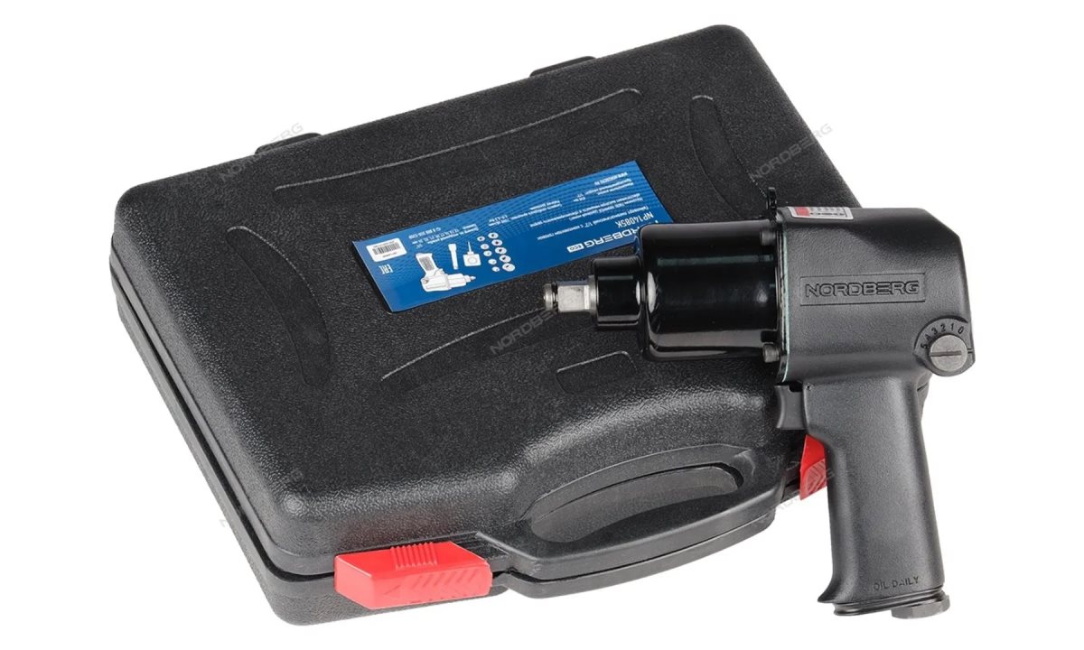 Пневмогайковерт ударный 1/2 в кейсе, 850 нм NORDBERG ECO NP14085K (1)