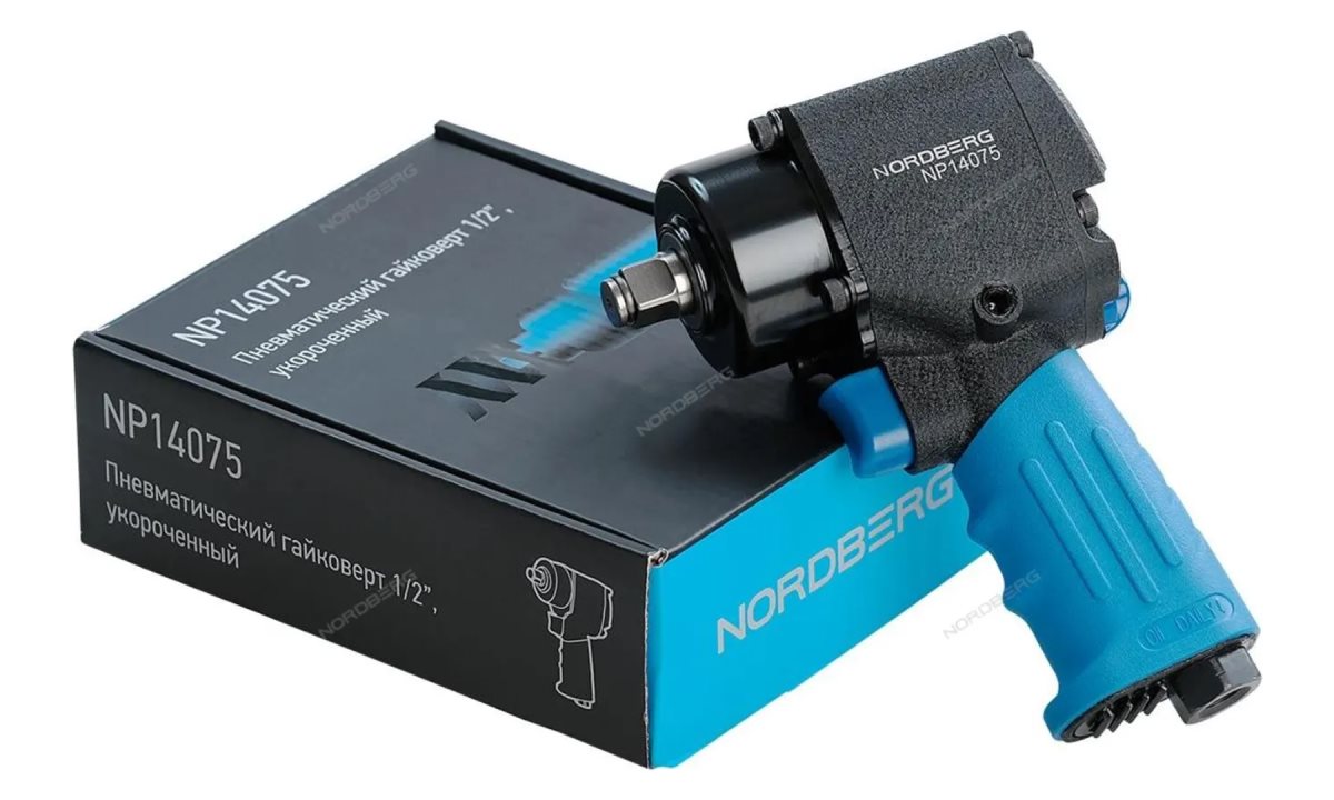  ПНЕВМОГАЙКОВЕРТ ударный 1/2, 680Нм, укороченный NORDBERG NP14075 (0)
