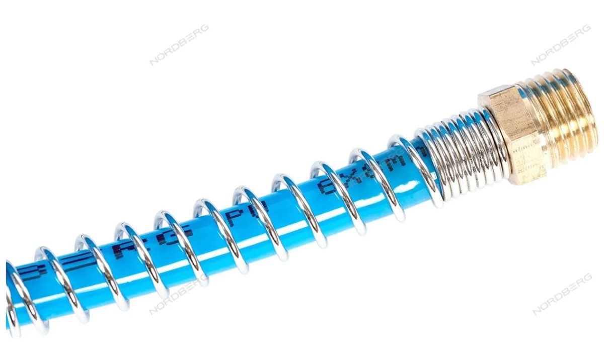  Шланг воздушный спиральный полиуретановый диам. 6х8мм, 6 м NORDBERG HS0606PU (1)