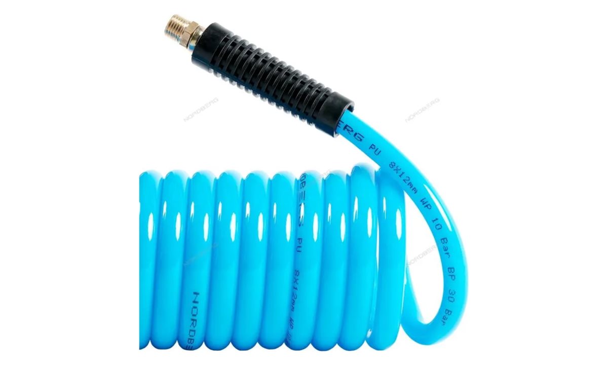  Шланг воздушный спиральный полиуретановый диам. 8х12мм, 16м NORDBERG HS0816PU (1)