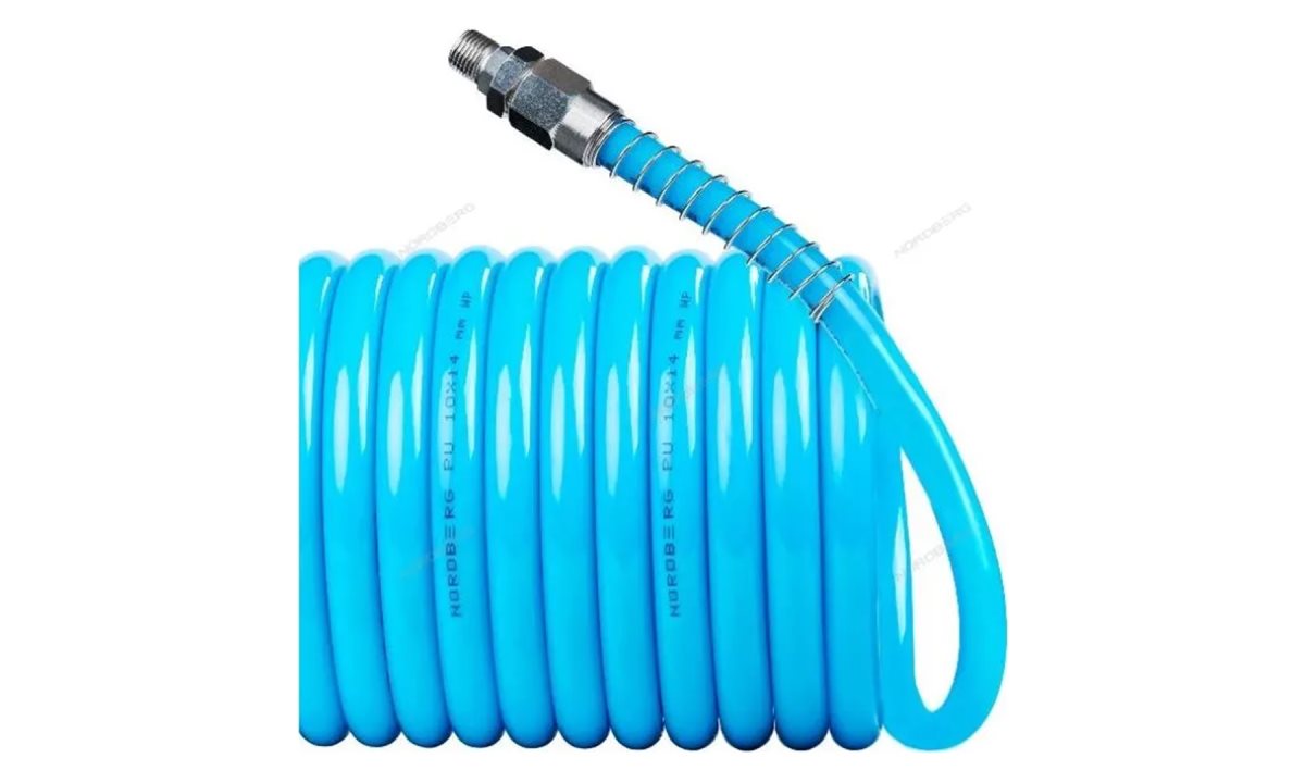  Шланг воздушный спиральный полиуретановый диам. 10х14мм, 15м NORDBERG HS1015PU (1)