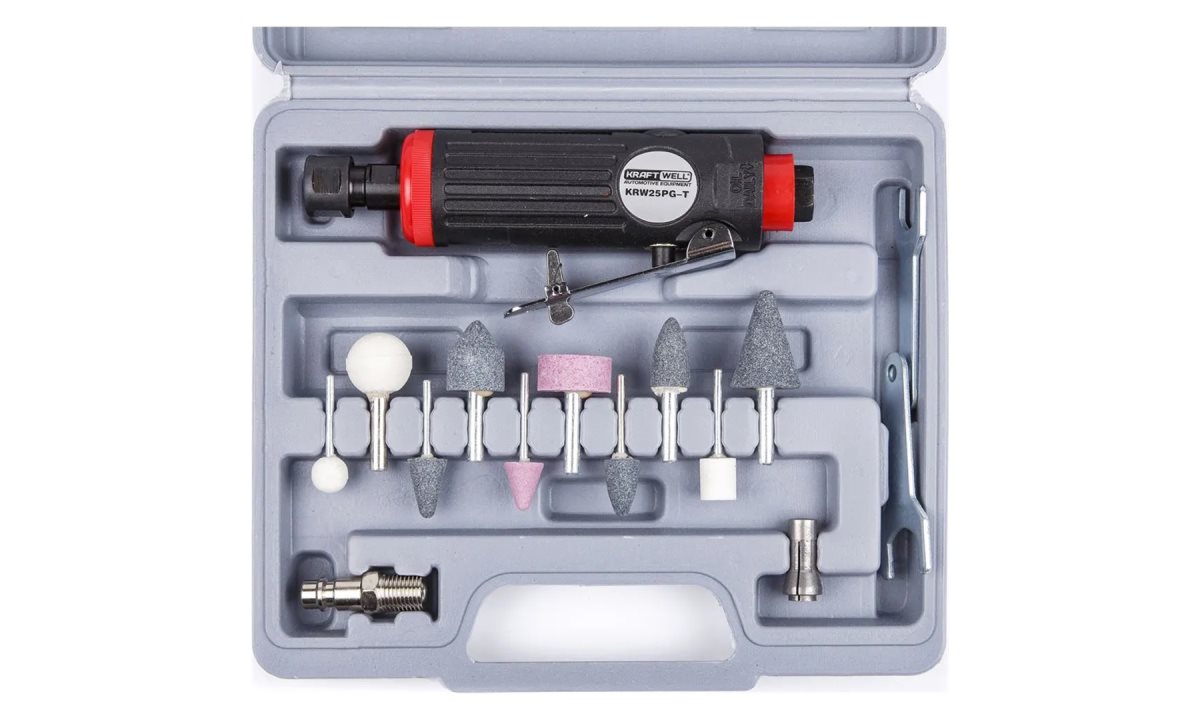  KraftWell KRW25PG-T Пневматическая бормашинка с набором насадок, в кейсе (1)