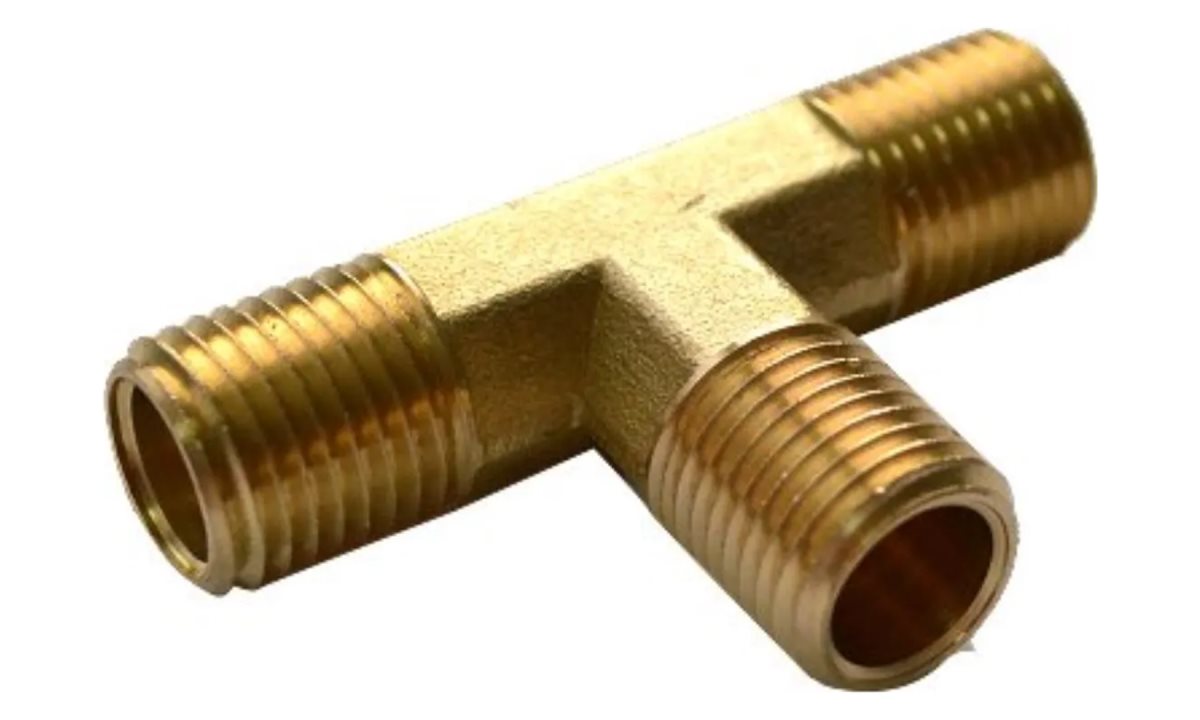  Фитинг прямой, Т образный, 1/4', внешняя резьба, латунь (0)