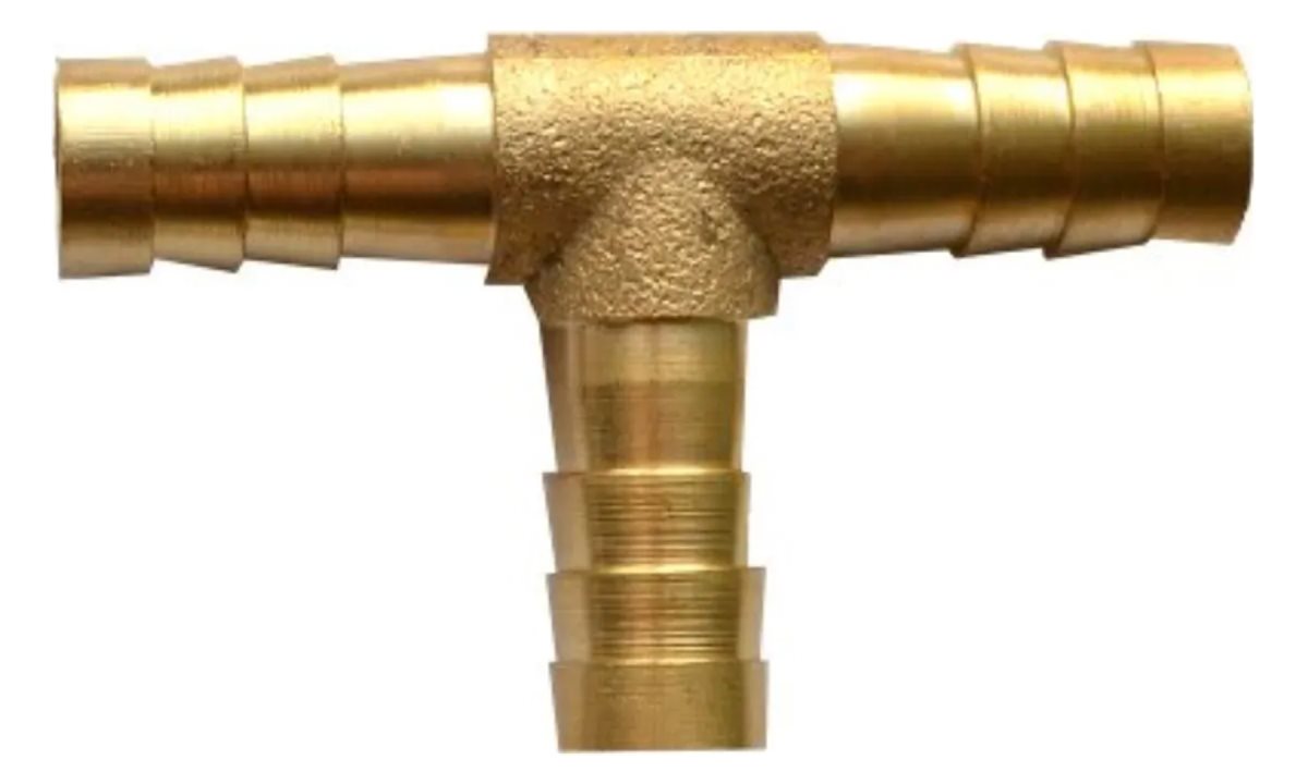  Фитинг прямой, Т образный, 9мм, елочка, латунь (0)