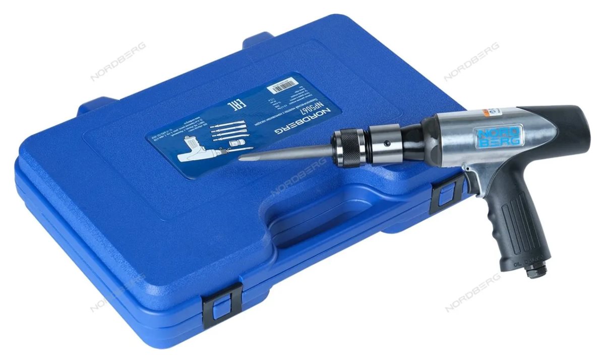  ПНЕВМОЗУБИЛО в кейсе + 5 насадок + быстросъемн.адаптер (HA67-KIT) NORDBERG NP5067 (1)