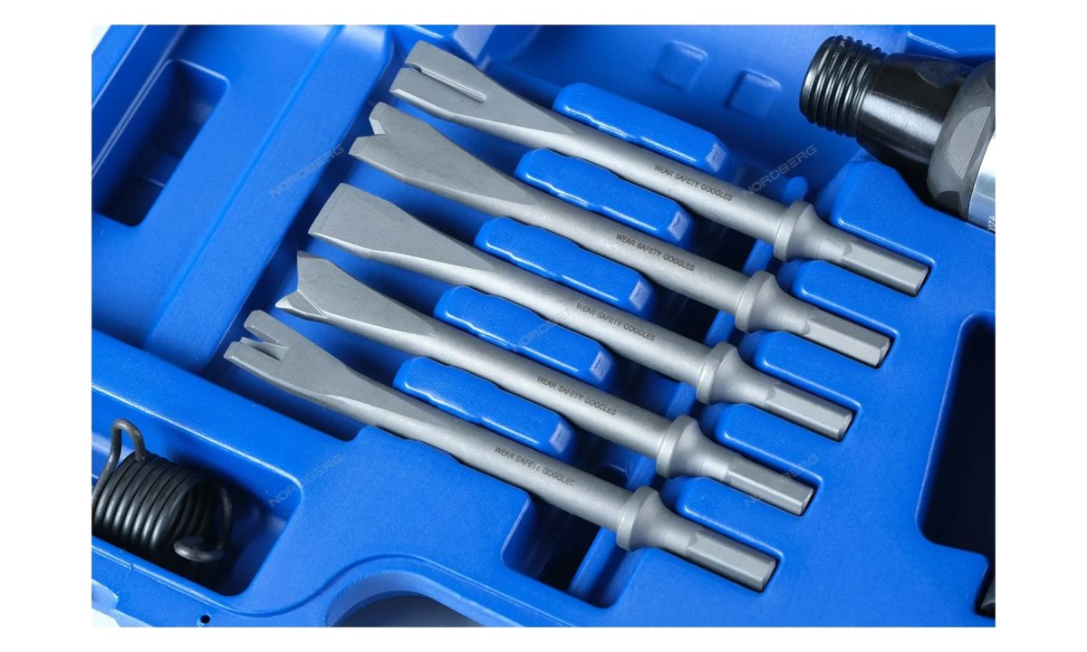  ПНЕВМОЗУБИЛО в кейсе + 5 насадок + быстросъемн.адаптер (HA67-KIT) NORDBERG NP5067 (1)