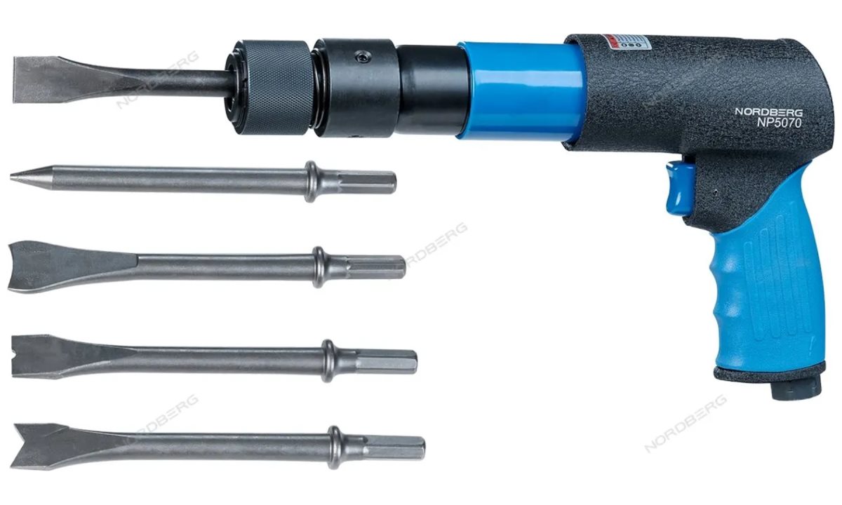  ПНЕВМОЗУБИЛО 250мм с комплектом насадок и быстросъемн. держателем NORDBERG NP5070 (1)