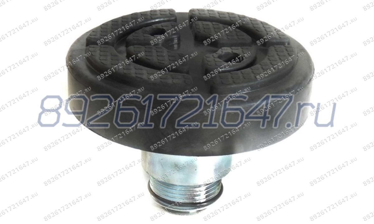  Пята на лапу подъёмника с резиновой накладкой с резьбой, круглая под отверстие D = 38 мм (0)