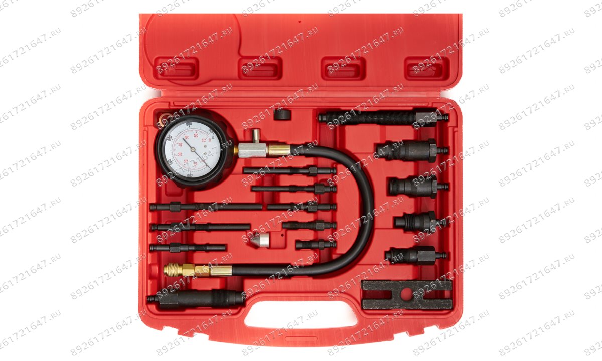  ST108 Компрессометр для дизельных ДВС с адаптерами, 0-1000PSI (0-70бар), 17 предметов (1)