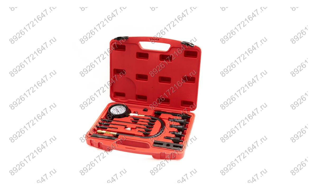  ST108 Компрессометр для дизельных ДВС с адаптерами, 0-1000PSI (0-70бар), 17 предметов (0)