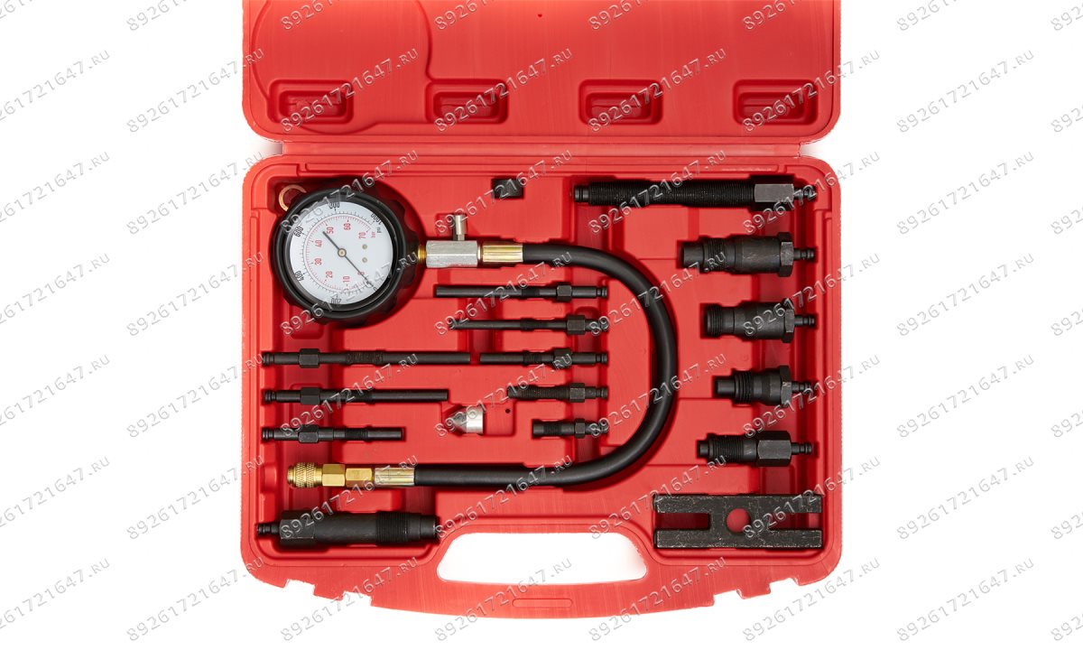  ST108 Компрессометр для дизельных ДВС с адаптерами, 0-1000PSI (0-70бар), 17 предметов (1)