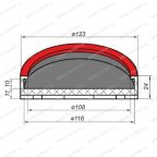  Накладка резиновая для подъемников ОМА (116х10 мм) мни (3)