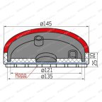  Накладка резиновая для подъемников Ravaglioli max. КОРД (135х10 мм) мни (3)