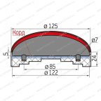  Накладка резиновая для подъемников Nussbaum. КОРД (122х5 мм) мни (3)