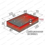  Накладка резиновая для подъемников: Т-4, AE&T, Peak, AMGO, Avik, Fagihi, Nordberg. КОРД (110х70 мм) мни (3)