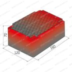  Накладка резиновая для ножничных подъемников (наборная) Н-70 мм (160х120 мм) мни (1)