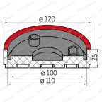  Накладка резиновая для подъемников Ravaglioli mid (110х10 мм) мни (3)
