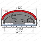  Накладка резиновая для подъемников Ravaglioli mid. КОРД (110х10 мм) мни (3)