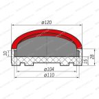  Накладка резиновая для подъемников Ravaglioli mid+ (110х10 мм) мни (2)