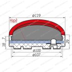  Накладка резиновая для подъемников EverLift. КОРД (107х7 мм) мни (3)
