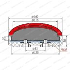  Накладка резиновая для подъемников EverLift 5т. КОРД (125х10 мм) мни (2)