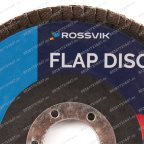  Круг шлифовальный лепестковый ROSSVIK 115*22мм 120 Grit. Тип29, Zr, 80м/с, 12250об/мин мни (1)