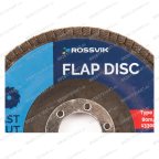  Круг шлифовальный лепестковый ROSSVIK 115*22мм 80 Grit. Тип29, Zr, 80м/с, 12250об/мин мни (1)