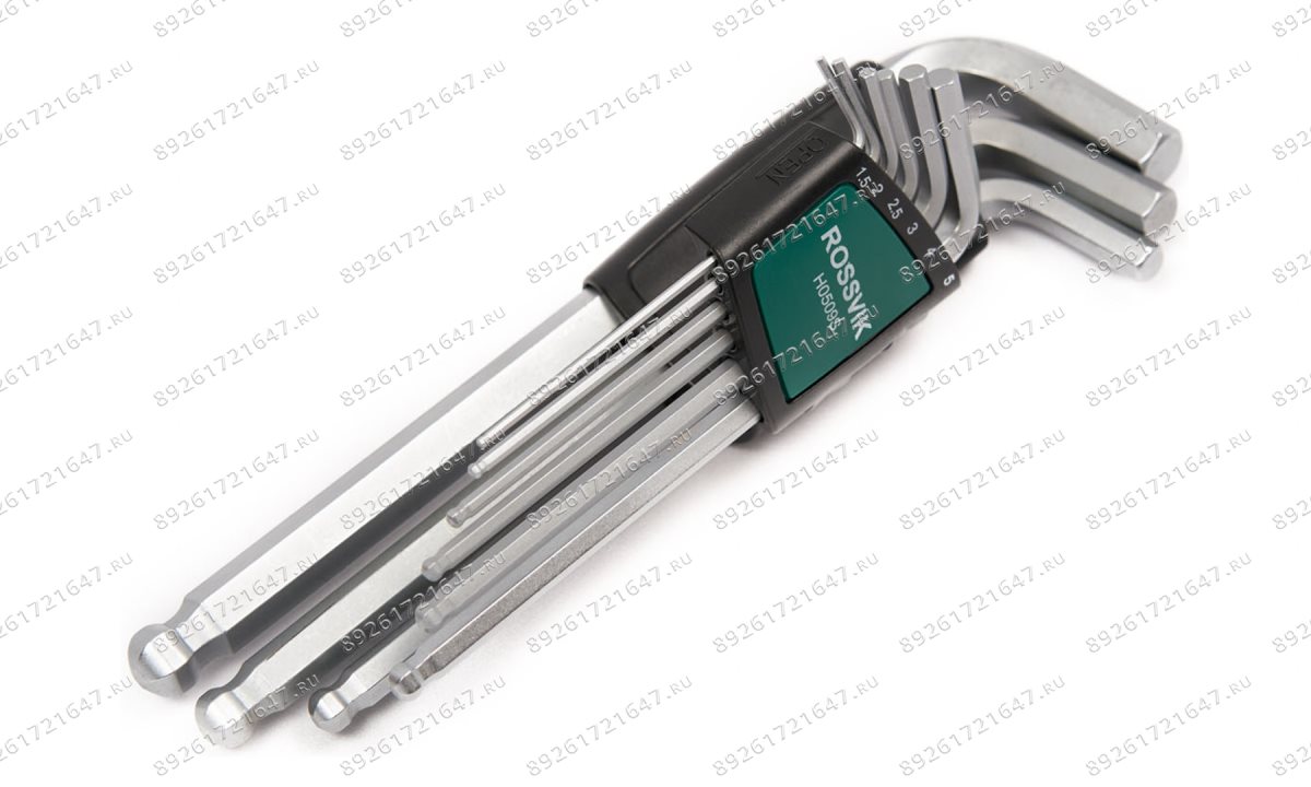  H0509S Набор ключей шестигранных ROSSVIK, 9пр длинные с шаром (1)