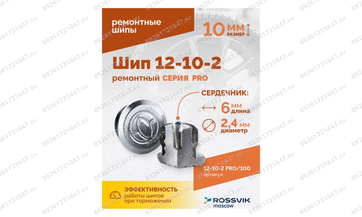  Шип ремонтный ROSSVIK 12-10-2 серия PRO (пакет 100шт) (1)