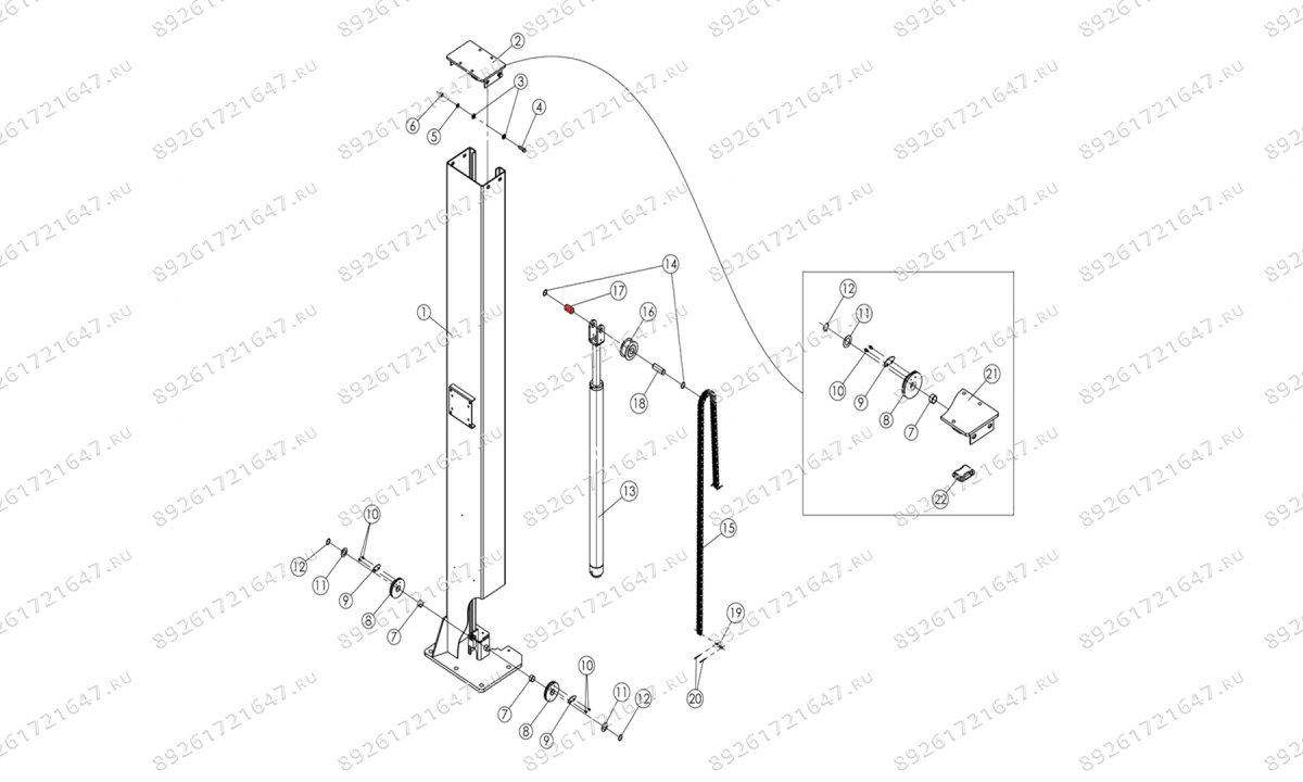  Вставка в ролик цепи T4Е, T4, T4H, T4B, V2-4L, V2-4LH, V2-4LB (1)