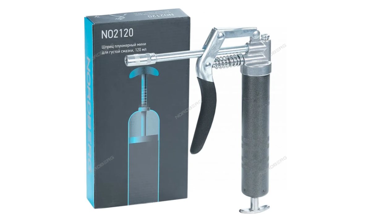  Шприц плунжерный мини для густой смазки, 120 мл NORDBERG NO2120 (0)
