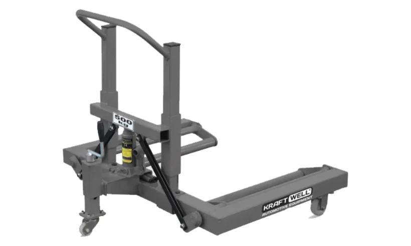 KraftWell KRW-WD5 Тележка гидравлическая г/п 500 кг. для снятия колес грузовых автомобилей. фото