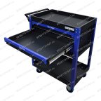  Инструментальная тележка GW-3ST Blue (Great Wolf) с полкой и тремя ящиками мни (3)