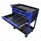  Инструментальная тележка GW-3ST Blue (Great Wolf) с полкой и тремя ящиками мни (4)