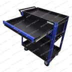  Инструментальная тележка GW-3ST Blue (Great Wolf) с полкой и тремя ящиками мни (2)