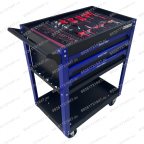  Инструментальная тележка с инструментом GW-3ST1 Blue (Great Wolf, 249 поз) с полкой и тремя ящиками мни (2)