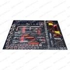  Инструментальная тележка с инструментом GW-3ST1 Blue (Great Wolf, 249 поз) с полкой и тремя ящиками мни (7)